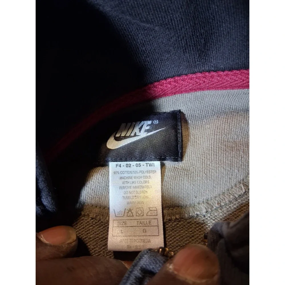Vintage 90s Nike 1/2 Zip‎ Pullover Mens Large Sweatshirt Brown Black Long Sleeve